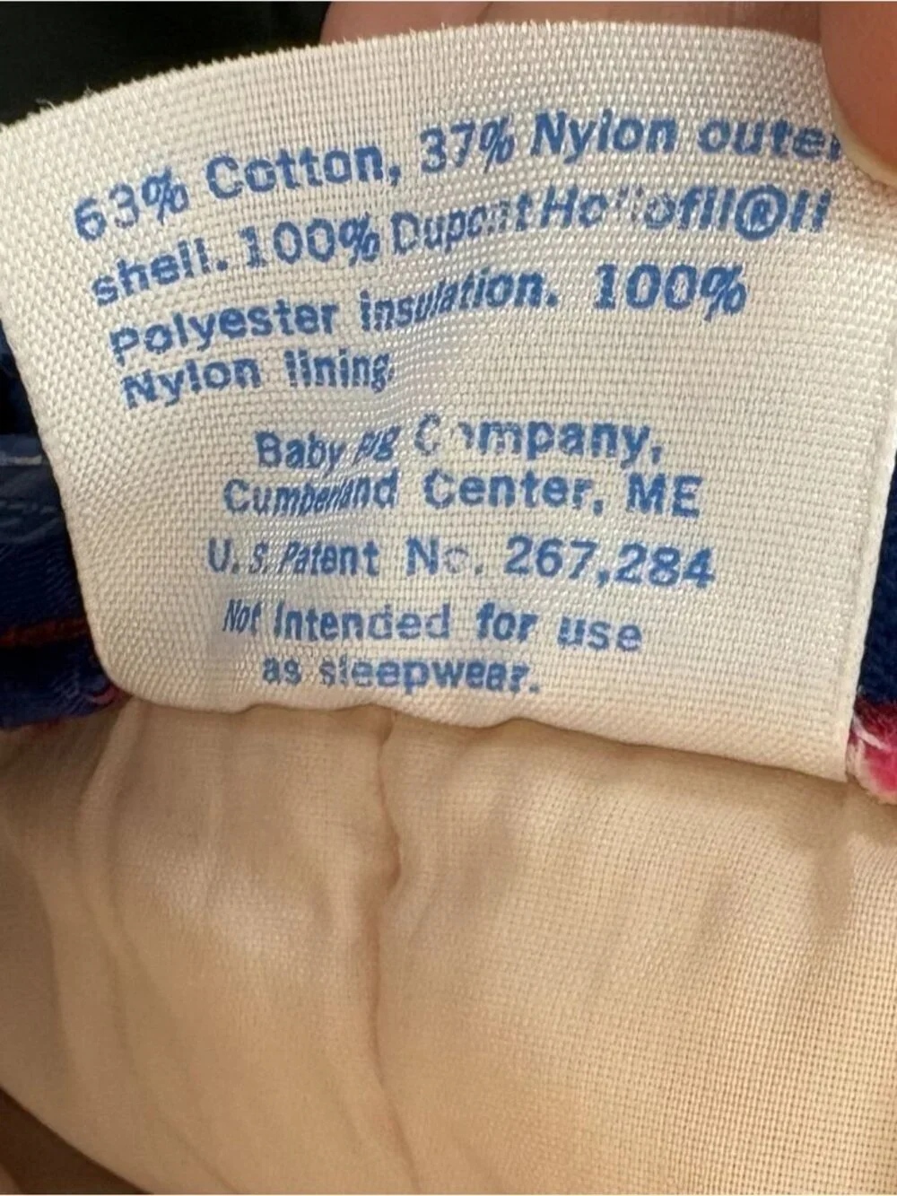 Vintage 80s L.L. Bean Baby Bag Co Bunting Snowsuit Newborn Pink Made in USA